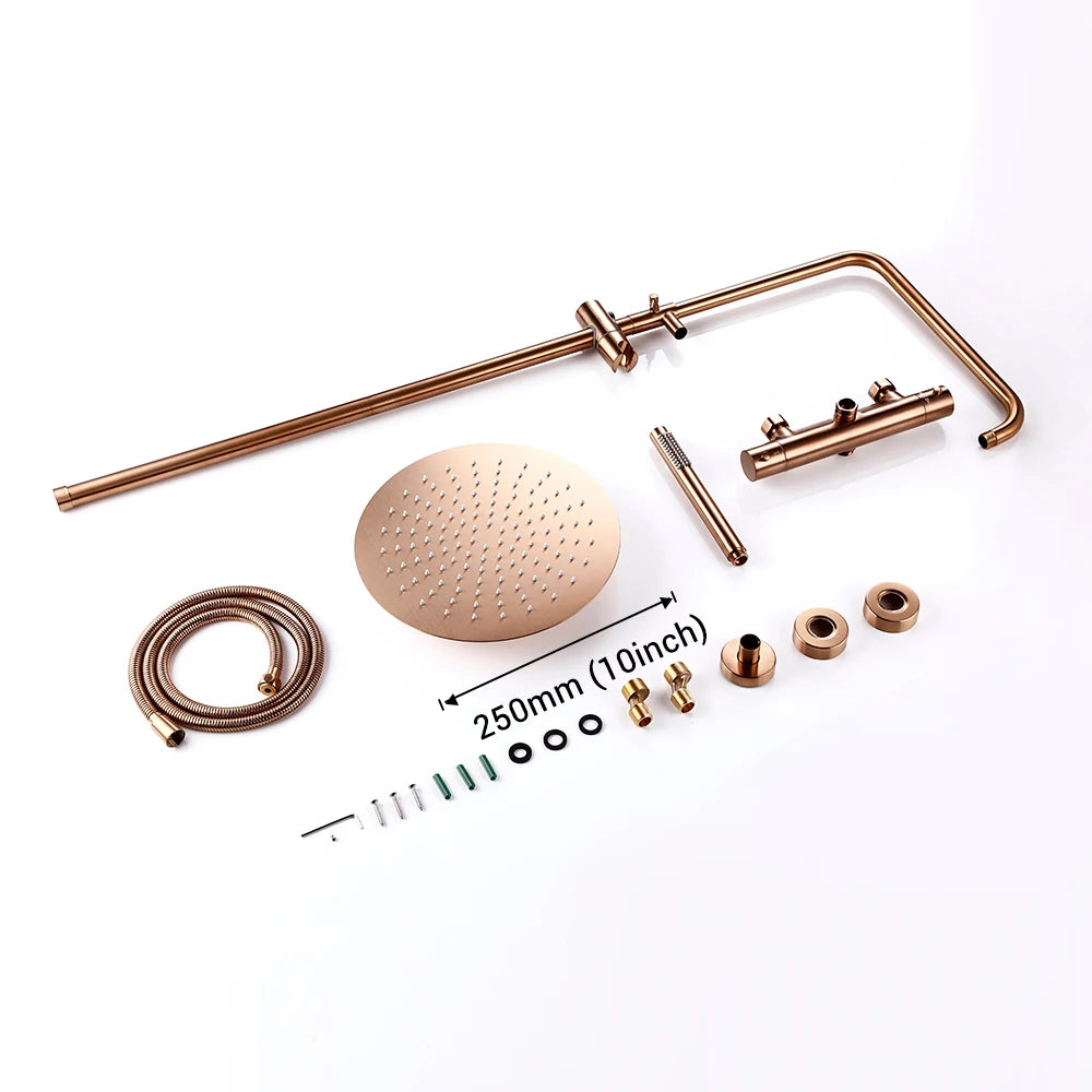 Thermostat Mixer Shower Wall Mount Bathroom Faucet Diverter