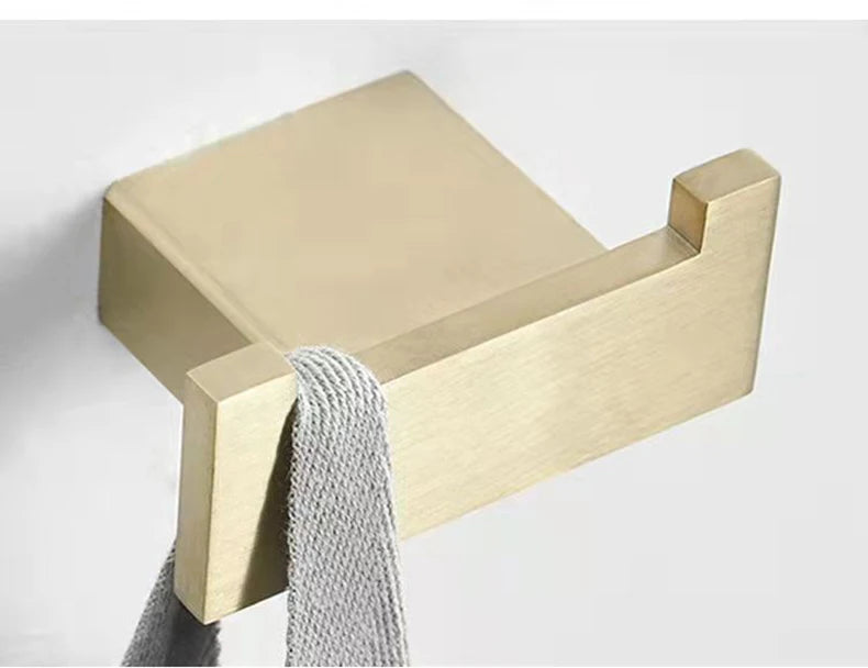 Brush Gold Stainless Steel Clothes Hook Wall Mounted