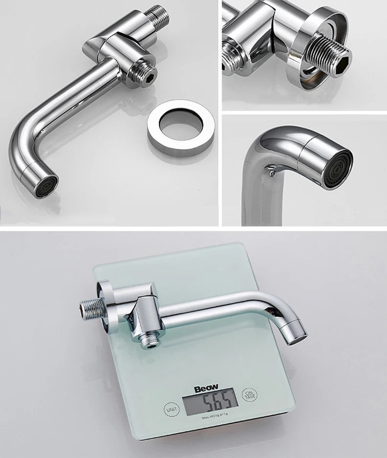 Becola Wall Mounted Faucet Spout Square Round Brass