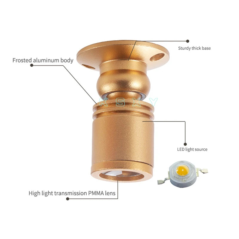 3w Led Recessed Cabinet Mini Spot Light 110v