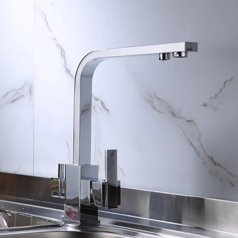 Brushed/Chrome Brass Filter Faucets 360 Rotate Faucets Water