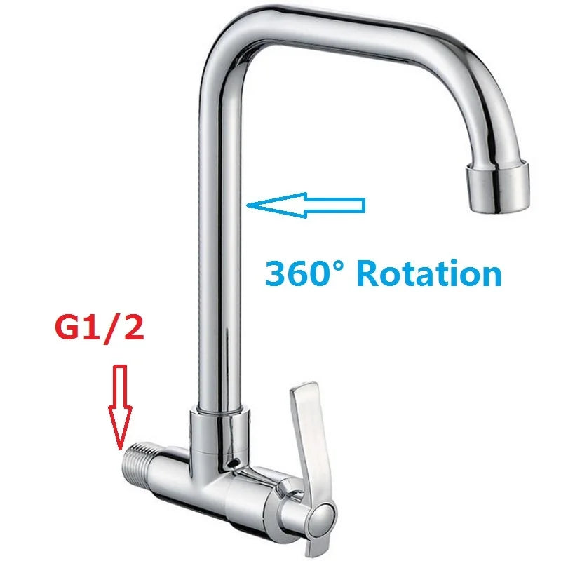 Wall Mount Cold Tap 360 Rotating Swivel Hole