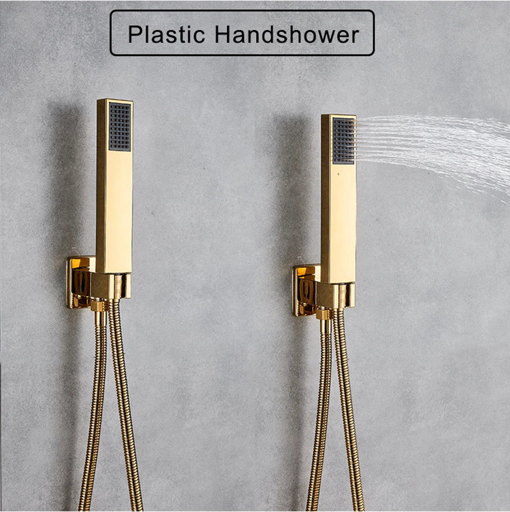 Rozin Golden Shower 8/10/12 Square Rainfall Shower Faucet