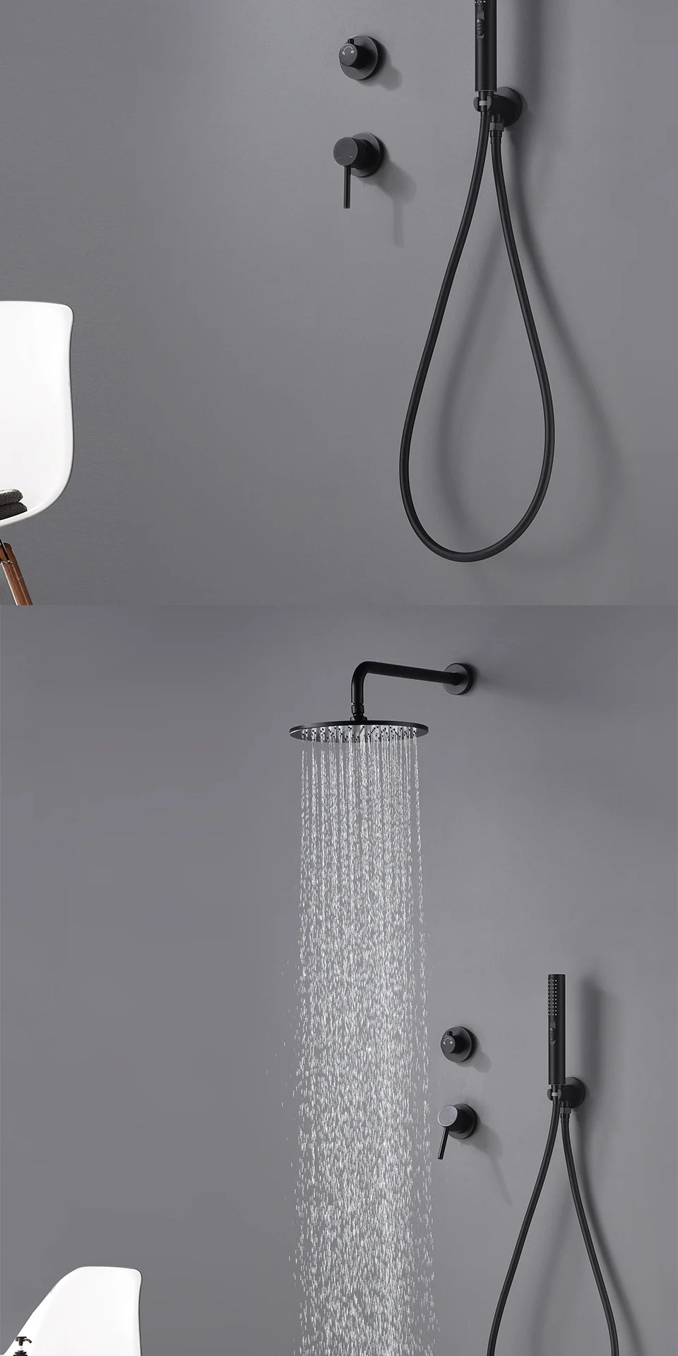 Bathroom Faucet Black Brass Built Installation Rain Shower