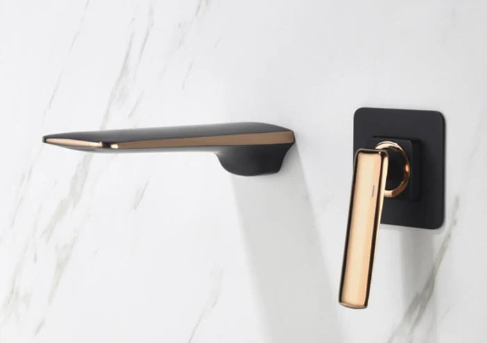 Black Rose Gold Wall Mounted Bathroom Basin Sink
