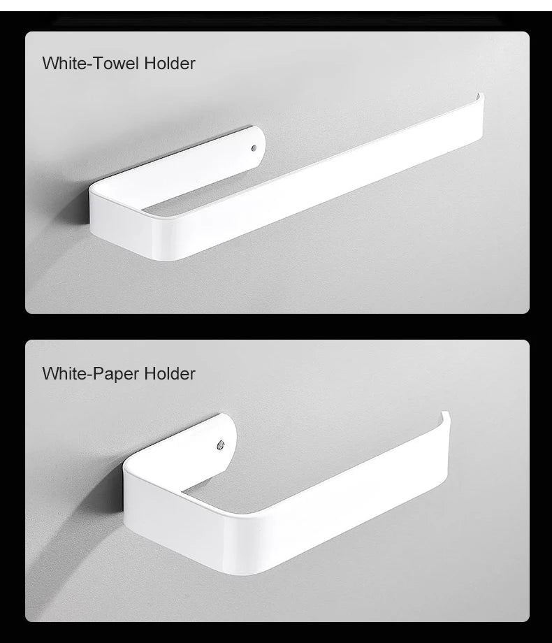 30-50cm Black Bath Towel Holder Bathroom Towel Rack