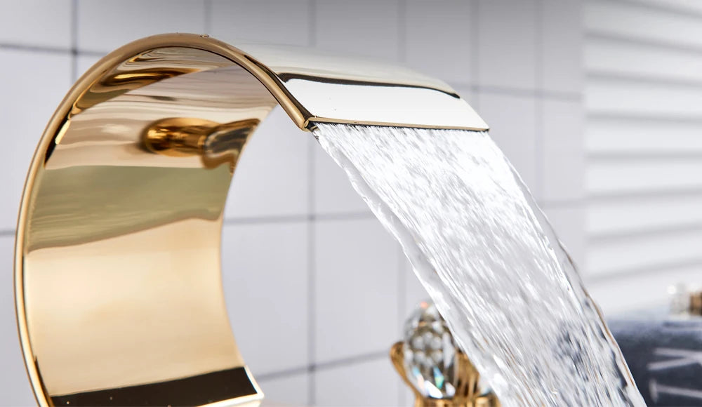 Wanmivezlo Waterfall Bathroom Basin Faucet Deck Mounted Cold