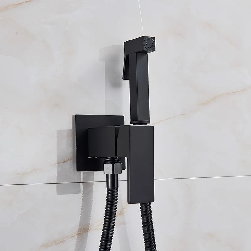 Matte Black Hygienic Showers Mixer Faucet Cold Water