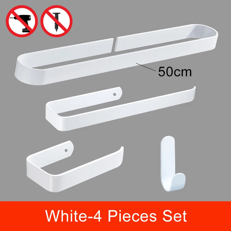 30-50cm Black Bath Towel Holder Bathroom Towel Rack