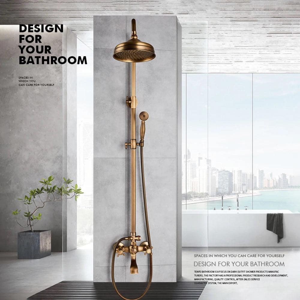 Poiqihy Antique Shower Wall Bathroom Bath Shower Faucet