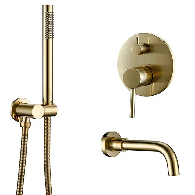 Bathtub Mixer Tap Shower Cold Bathroom Faucet Brushed