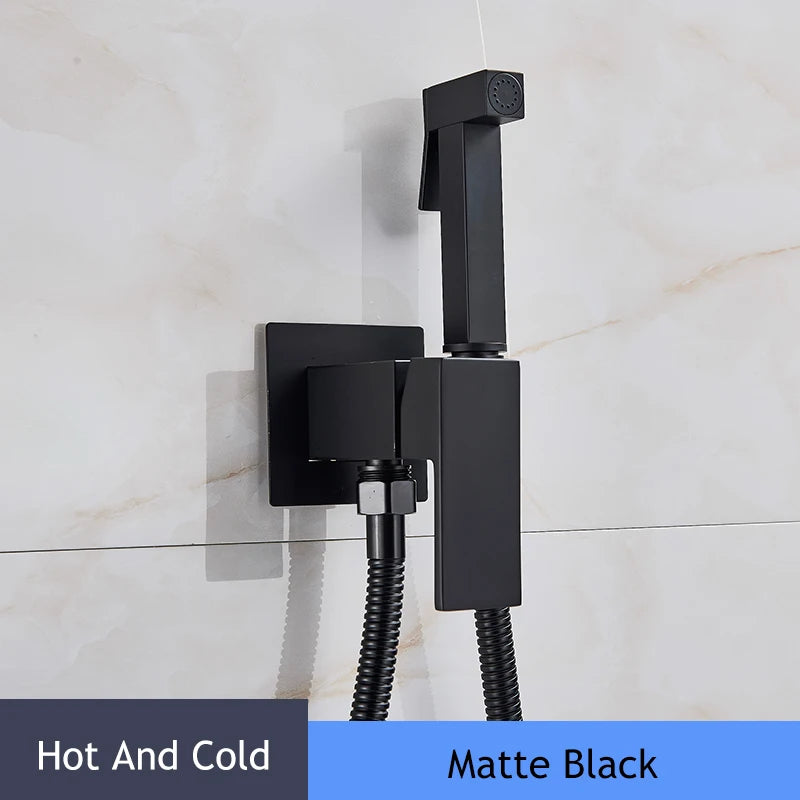 Matte Black Hygienic Showers Mixer Faucet Cold Water