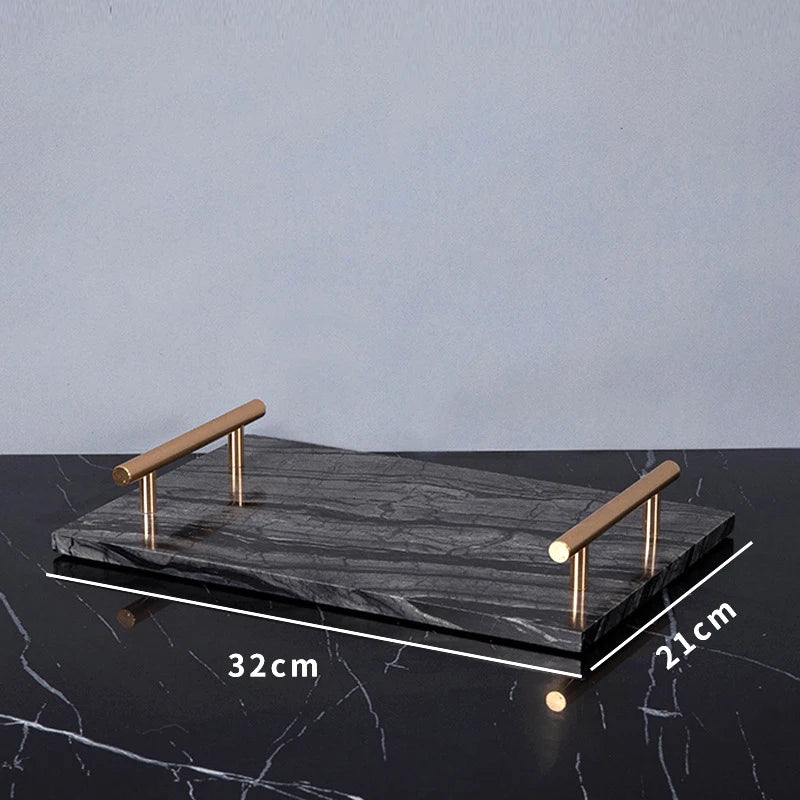 Real Natural Marble Tray Handle Luxury Rectangular Washbasin