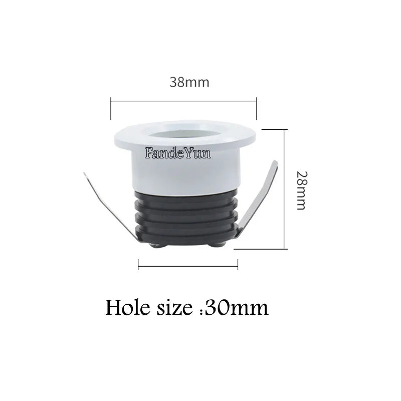 Dimmable Silvery/Black/White/Golden Mini Led Cob Downlights 3w
