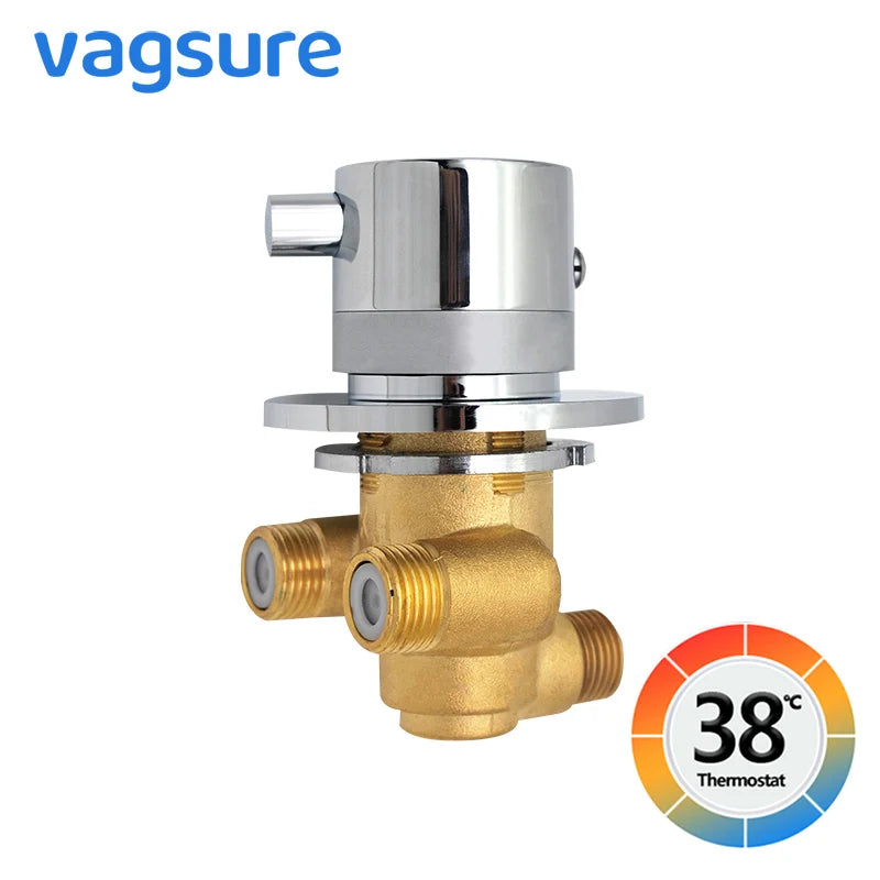 Way Output Thermostatic Brass Shower Faucets Wall Mounted