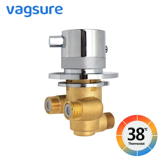 Way Output Thermostatic Brass Shower Faucets Wall Mounted