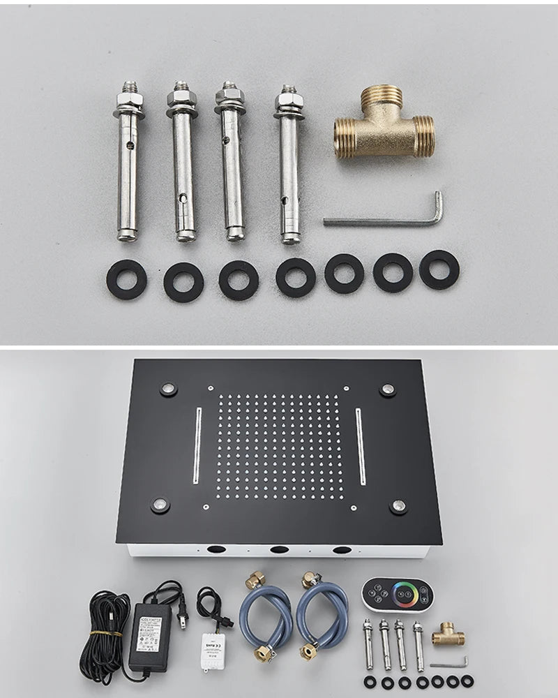 Ceiling Led Rainfal Shower Head Smart Remote Control