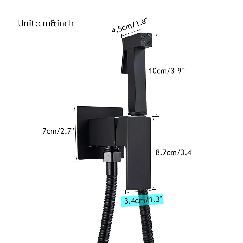 Matte Black Hygienic Showers Mixer Faucet Cold Water