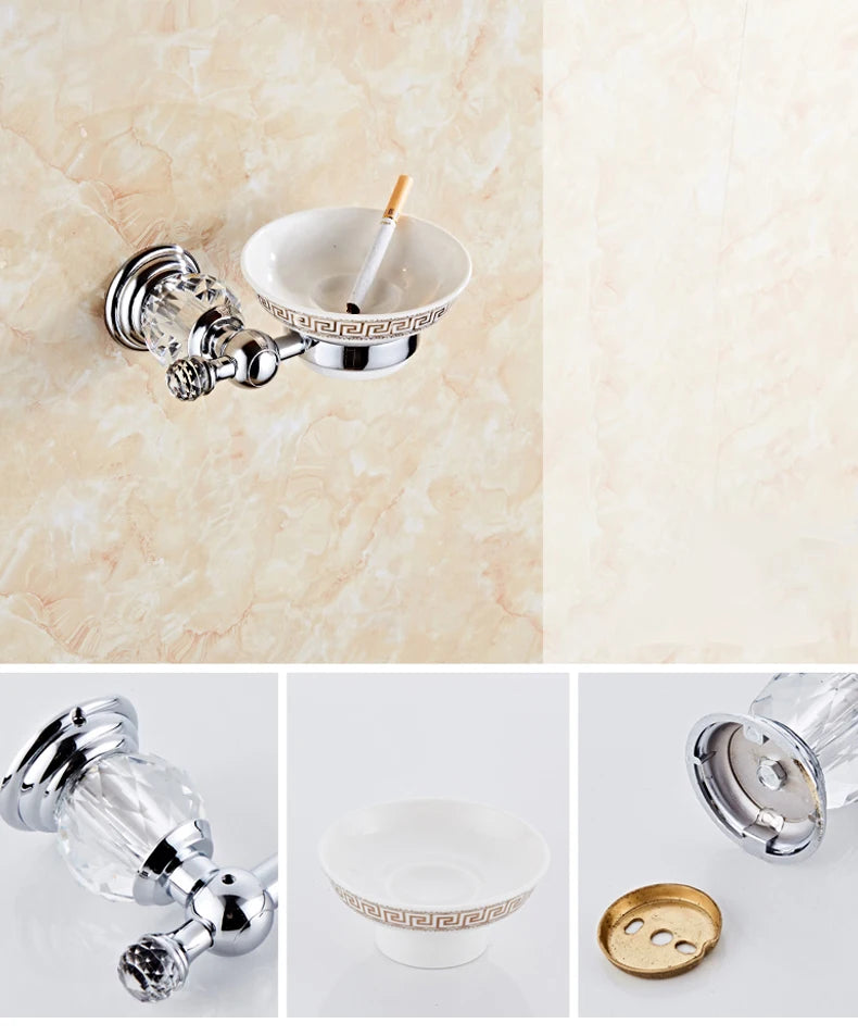 Bathroom Hardware Crystal Bath Towel Shelf Toilet Paper