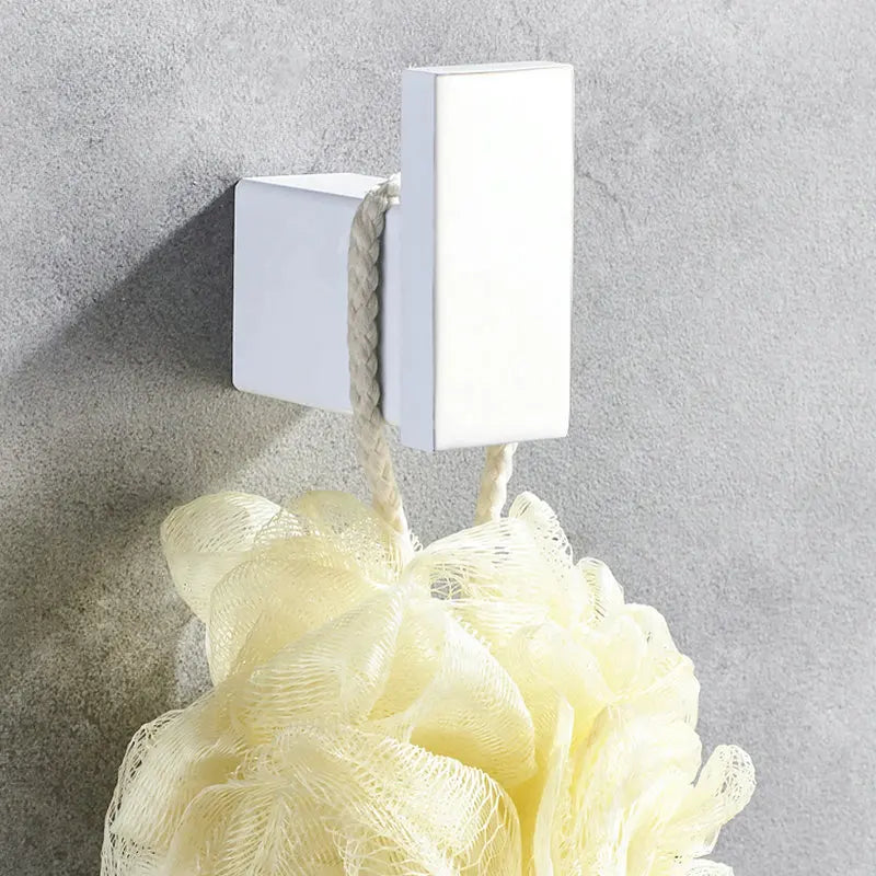 White Painted Stainless Steel Robe Hooks Wall Hang