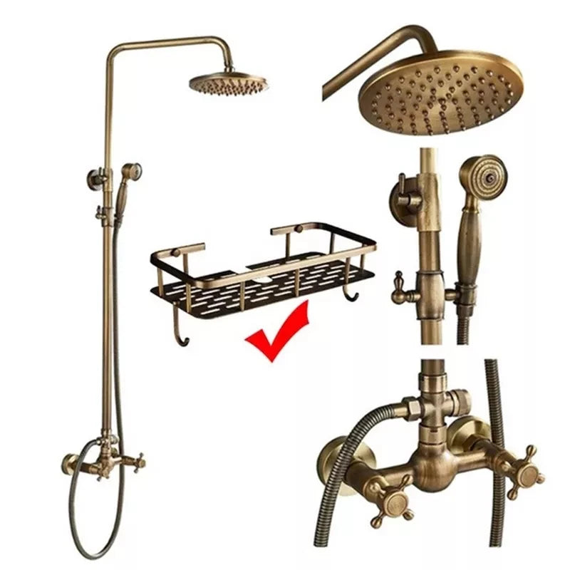 Antique Wall Hanging Shower Faucet Handle Hand Shower