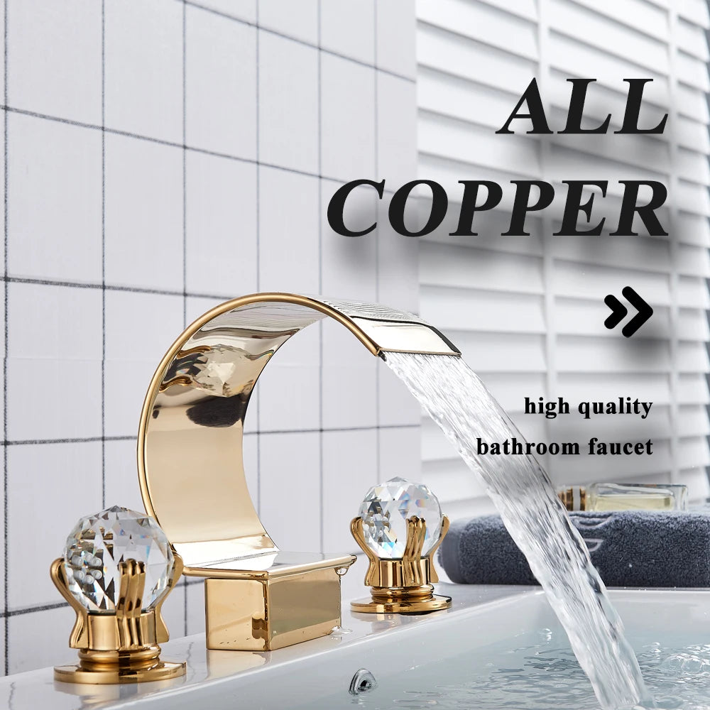 Wanmivezlo Waterfall Bathroom Basin Faucet Deck Mounted Cold
