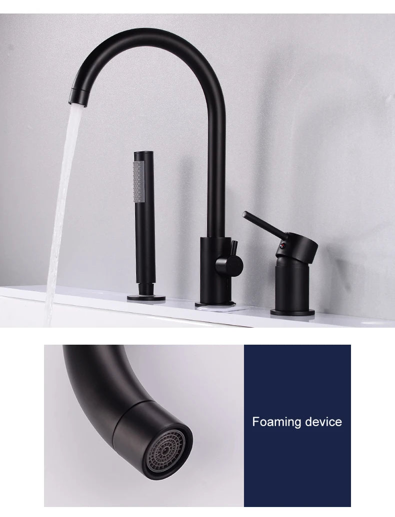 Ellen Bathtub Faucets Holes Black Cold Bath Shower