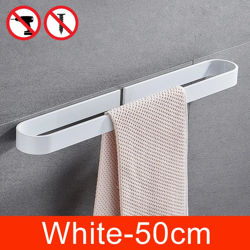 30-50cm Black Bath Towel Holder Bathroom Towel Rack