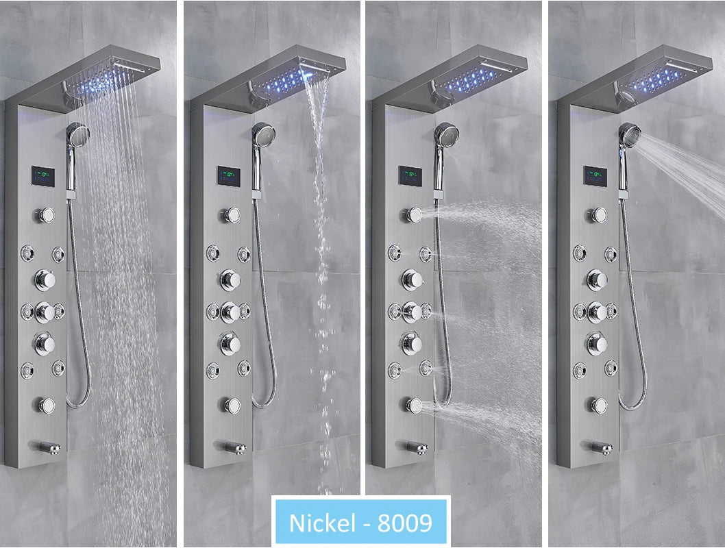 Led Shower Panel Tower System Rain Waterfall Shower