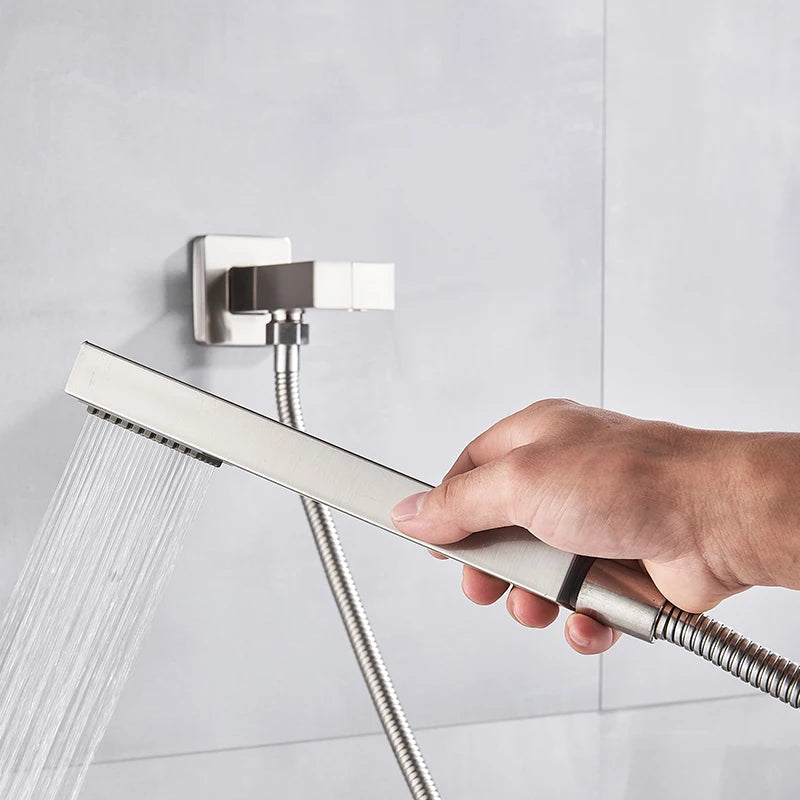 Rozin Wall Mount Rainfall Shower Faucet Brushed Nickel