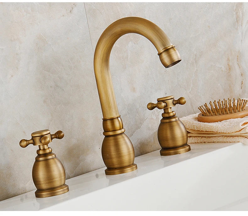 Ellen Antique Bronze Bath Sink Faucet Double Handle