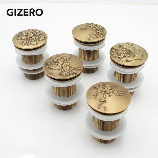 Bathroom Basin Sink Pop Up Drain Antique Brass