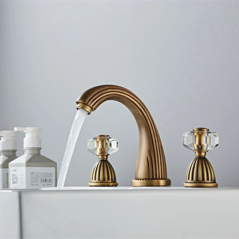 Basin Faucets Gold Brass Modern Bathroom Sink Faucet