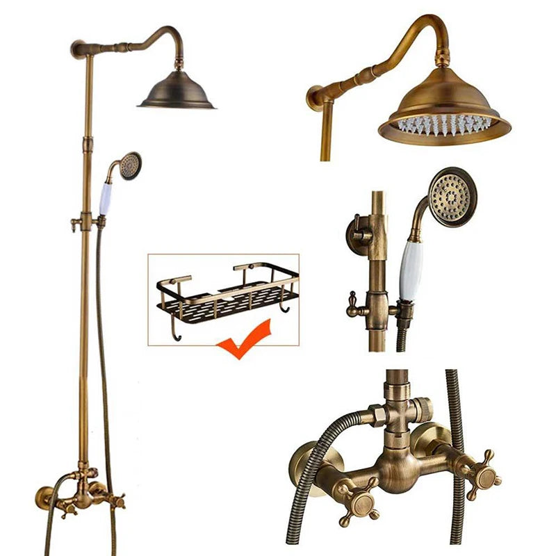 Poiqihy Antique Shower Wall Bathroom Bath Shower Faucet
