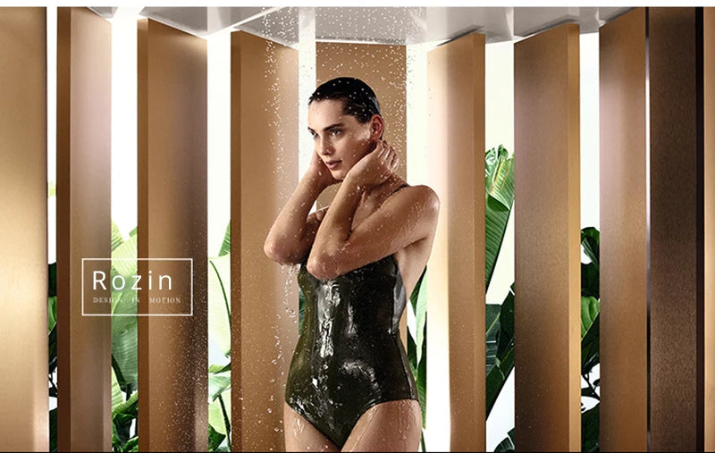 Led Light Shower Faucet Bathroom Waterfall Rain Black