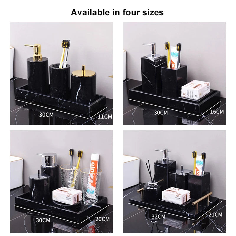 Real Natural Marble Tray Handle Luxury Rectangular Washbasin