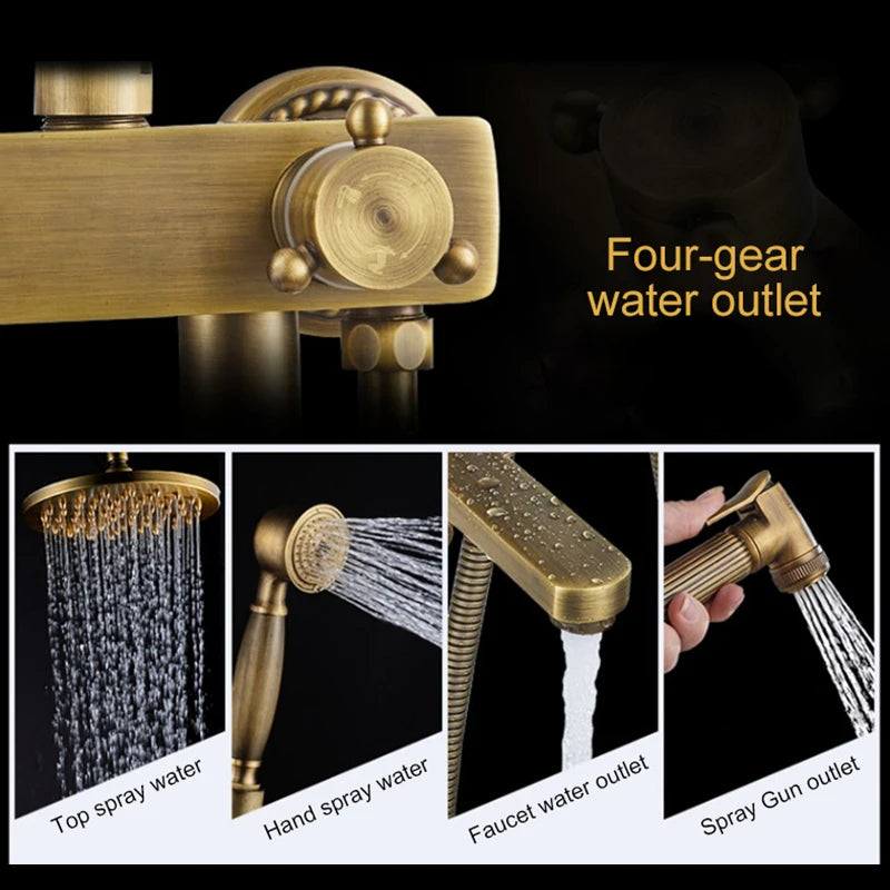 Rain Shower Bidet Spray Faucet Antique Bronze Finished