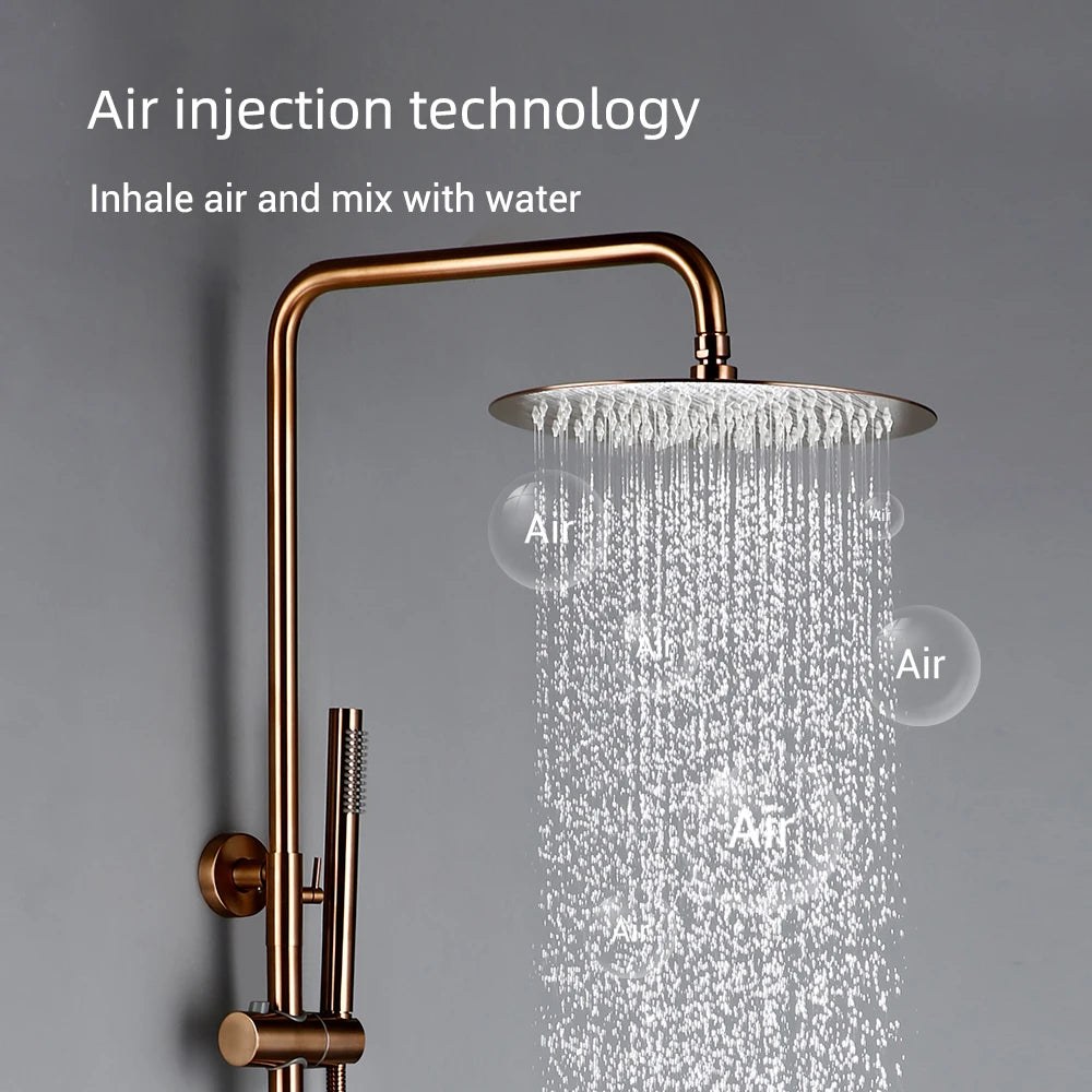 Thermostat Mixer Shower Wall Mount Bathroom Faucet Diverter