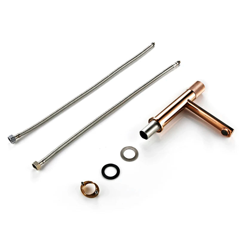 Brushed Rose Gold Bathroom Basin Faucet 100 Brass