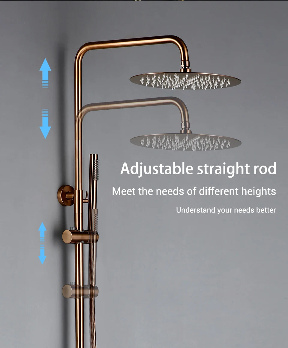 Thermostat Mixer Shower Wall Mount Bathroom Faucet Diverter