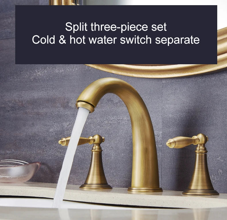 Ellen Antique Bronze Bath Sink Faucet Double Handle