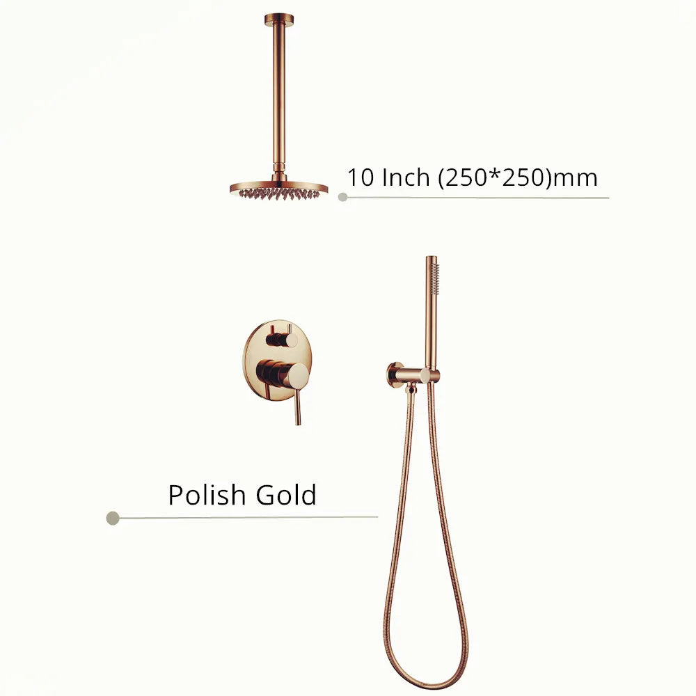 Black Shower System Bathroom Faucet Mixer Diverter Tap