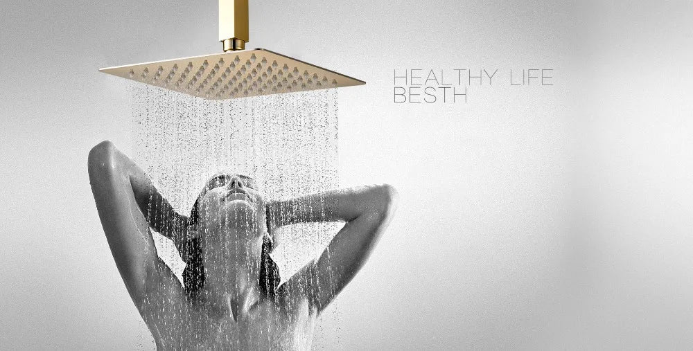 Rozin Golden Shower 8/10/12 Square Rainfall Shower Faucet