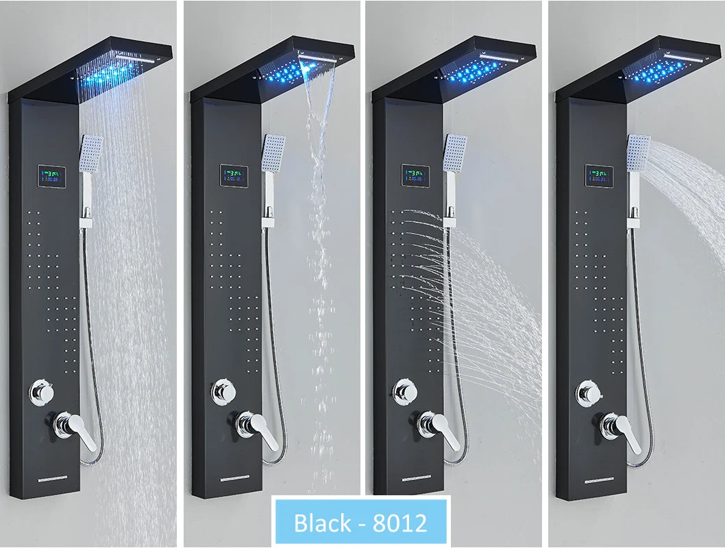 Led Shower Panel Tower System Rain Waterfall Shower
