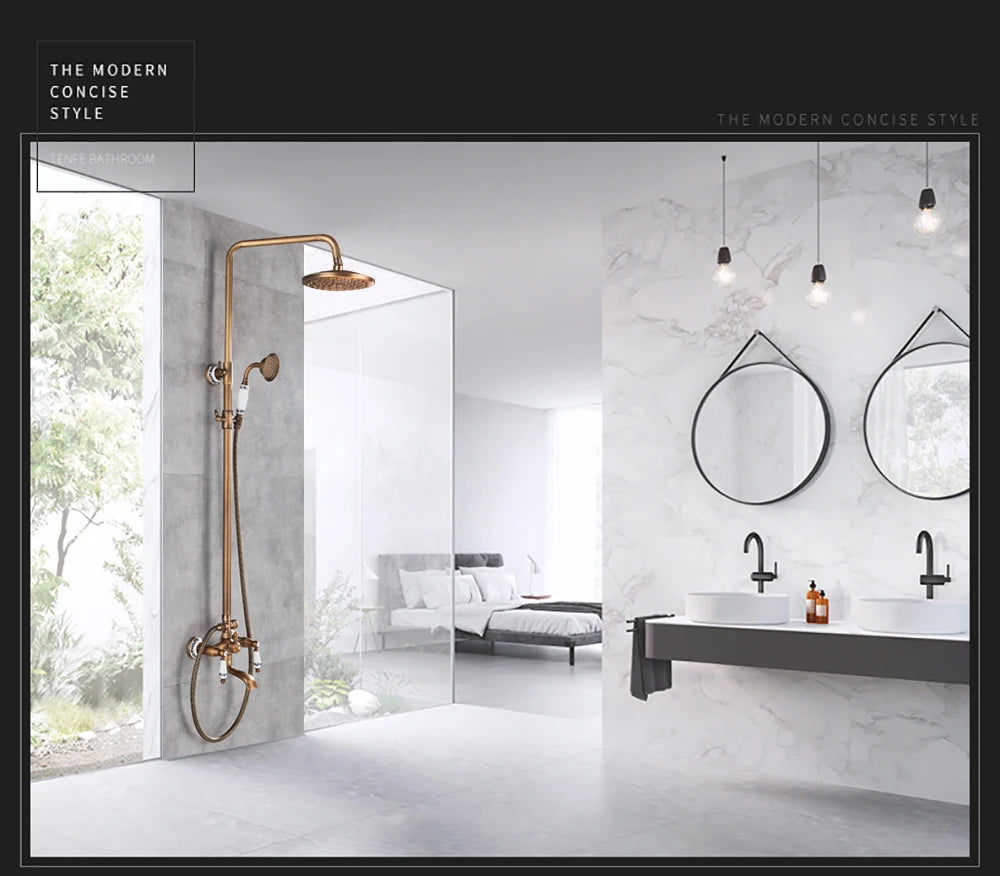 Poiqihy Antique Shower Wall Bathroom Bath Shower Faucet