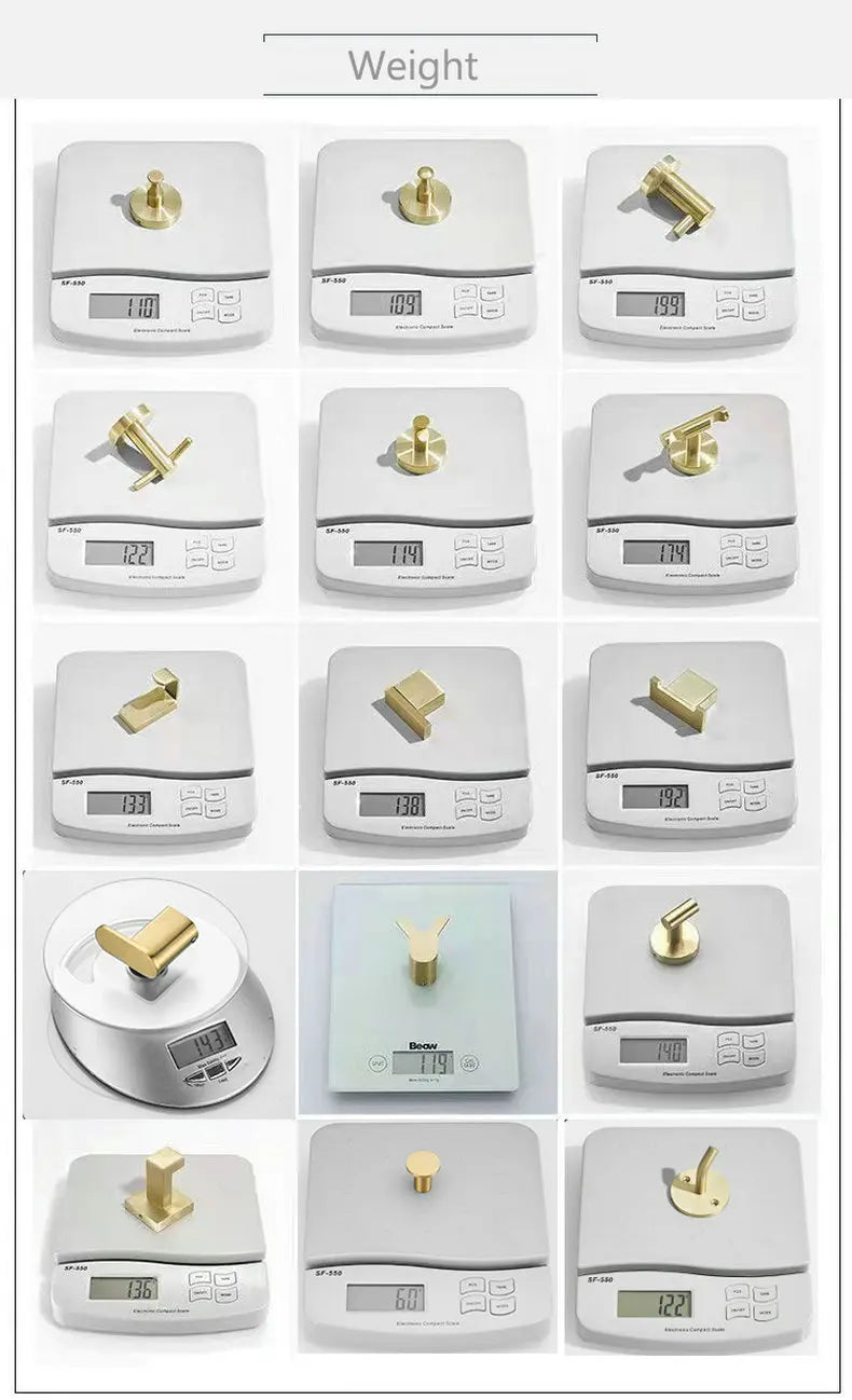 Brush Gold Stainless Steel Clothes Hook Wall Mounted