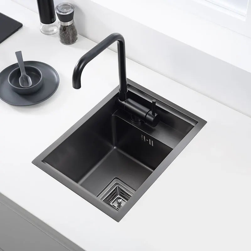 Black Sink Hidden Bowl Bar Small Size Sink