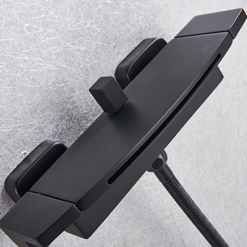 Myqualife Matte Black Bathroom Faucet Function Bathtub Facuet