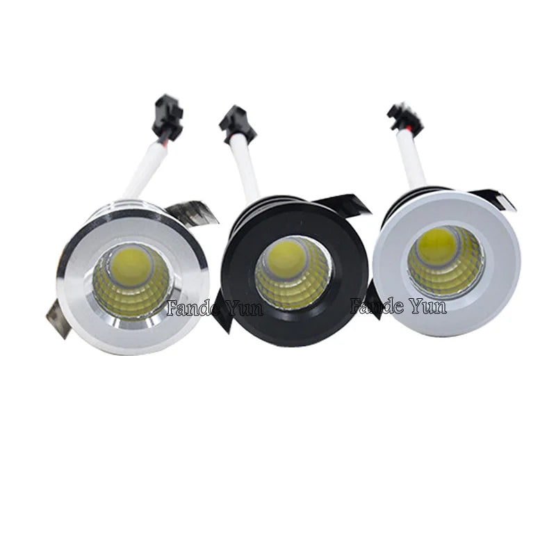 Dimmable Silvery/Black/White/Golden Mini Led Cob Downlights 3w