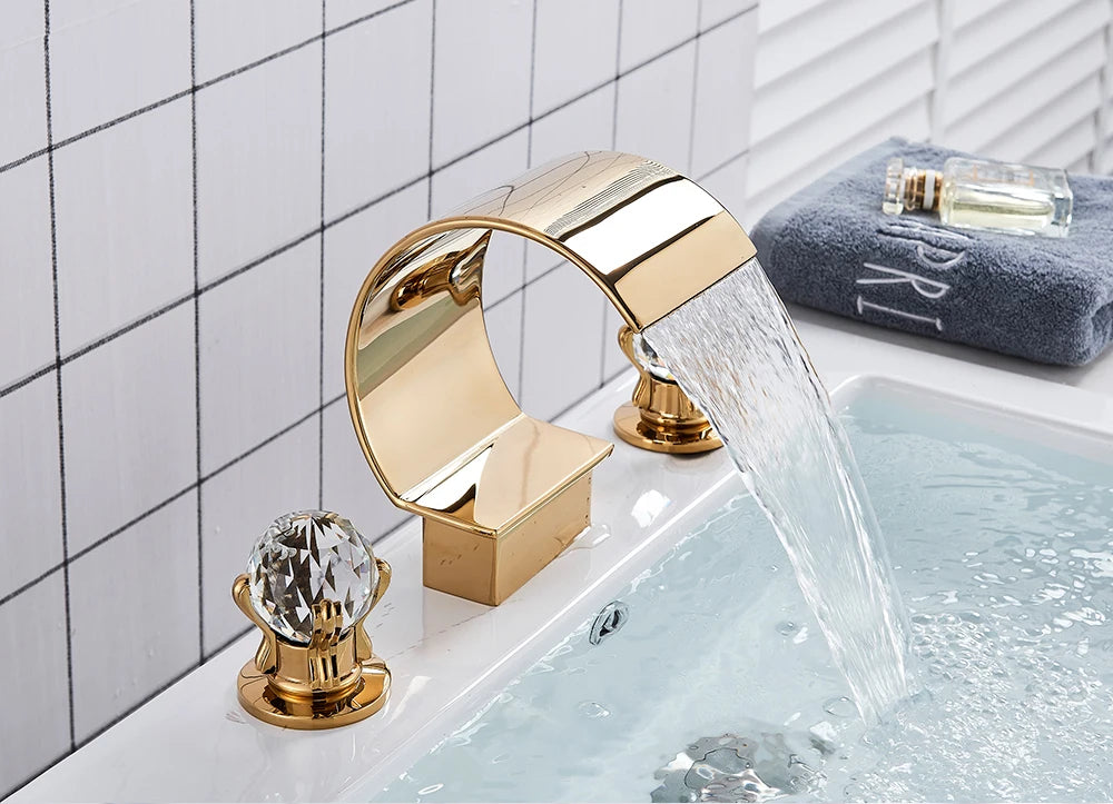 Wanmivezlo Waterfall Bathroom Basin Faucet Deck Mounted Cold